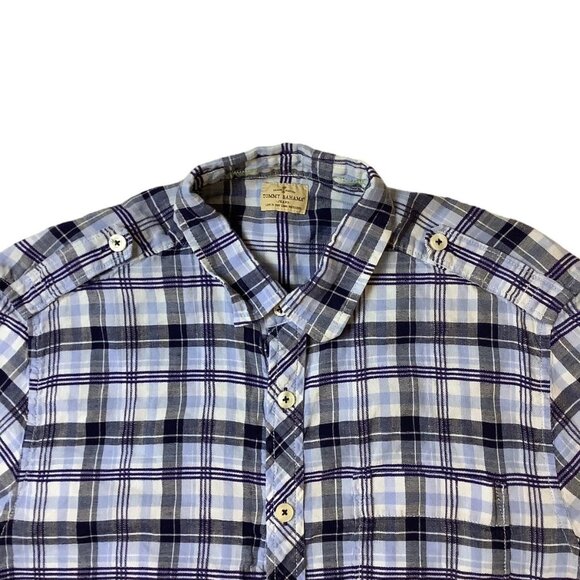 Tommy Bahama Island Crafted Plaid Shirt Mens Size M Blue Button Up Short Sleeve - Picture 9 of 11